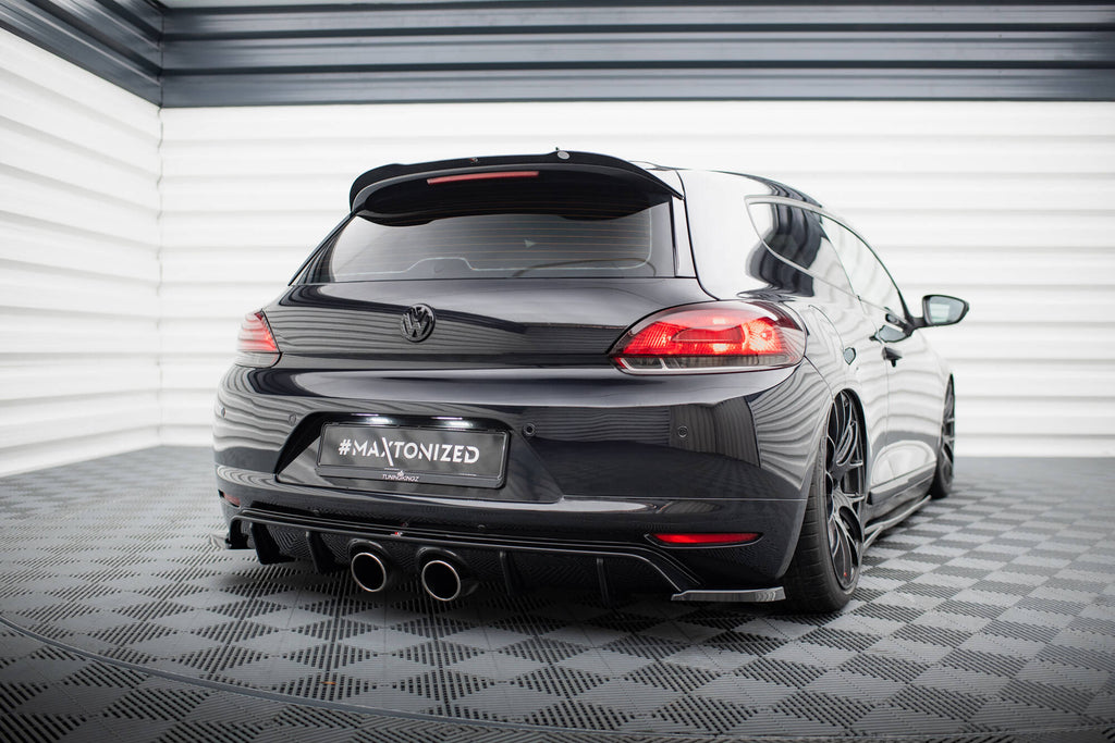 Maxton Design Diffusor Heck Ansatz V.2 passend für VW Scirocco Mk3 (R32 Auspuff) schwarz Hochglanz