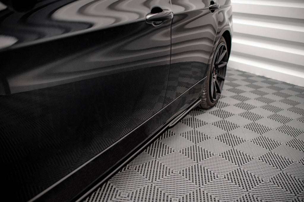 Maxton Design Street+ Seitenschweller Leisten passend für BMW 3er E90 schwarz Hochglanz