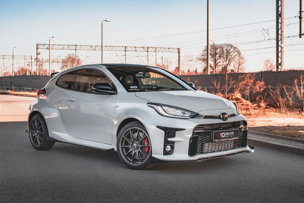 Maxton Design Street Pro Street+ Spoilerlippe Front Ansatz passend für + Flaps passend für Toyota GR Yaris Mk4 schwarz Hochglanz