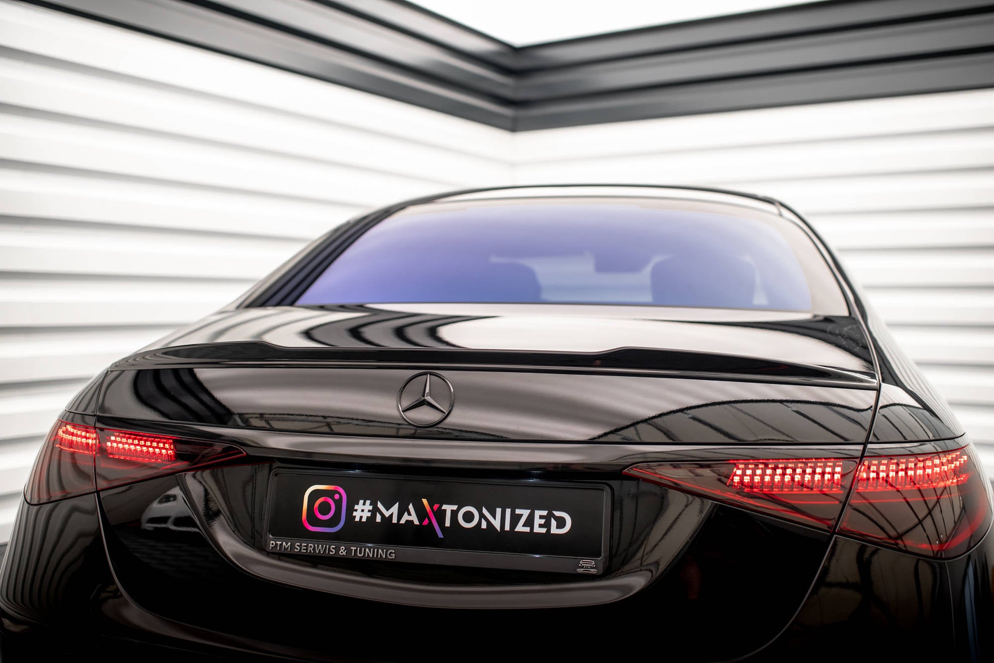 Maxton Design Spoiler CAP 3D passend für Mercedes-Benz S AMG-Line W223 schwarz Hochglanz