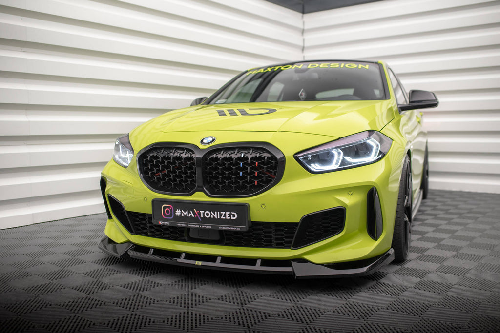 Maxton Design Street+ Spoilerlippe Front Ansatz V.6 passend für BMW 1er M-Paket / M135i / 128ti F40 schwarz Hochglanz