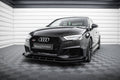 Maxton Design Front Stoßstange Flaps passend für Audi RS3 Limousine 8V Facelift schwarz Hochglanz