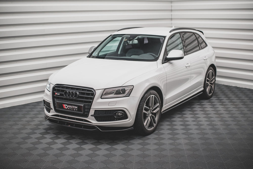 Maxton Design Street+ Spoilerlippe Front Ansatz passend für Audi SQ5 / Q5 S-Line Mk1 (8R) schwarz Hochglanz