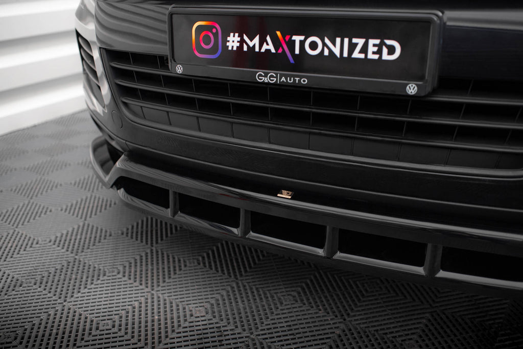 Maxton Design Street+ Spoilerlippe Front Ansatz passend für VW Touareg Mk2 schwarz Hochglanz