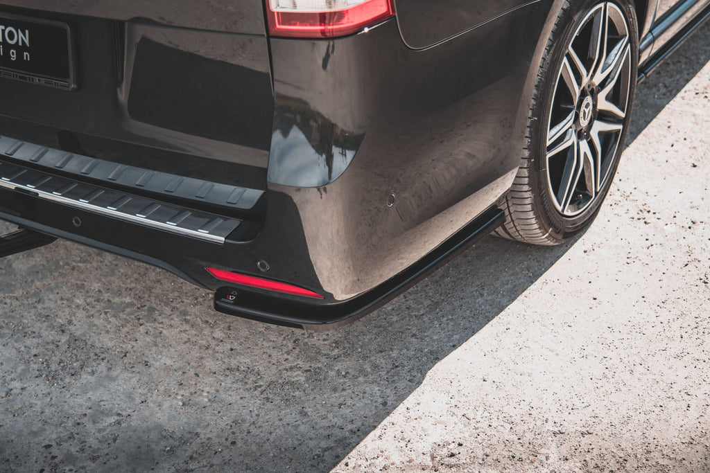 Maxton Design Heck Ansatz Flaps Diffusor V.1 passend für Mercedes-Benz V-Klasse AMG-Line W447 Facelift schwarz Hochglanz