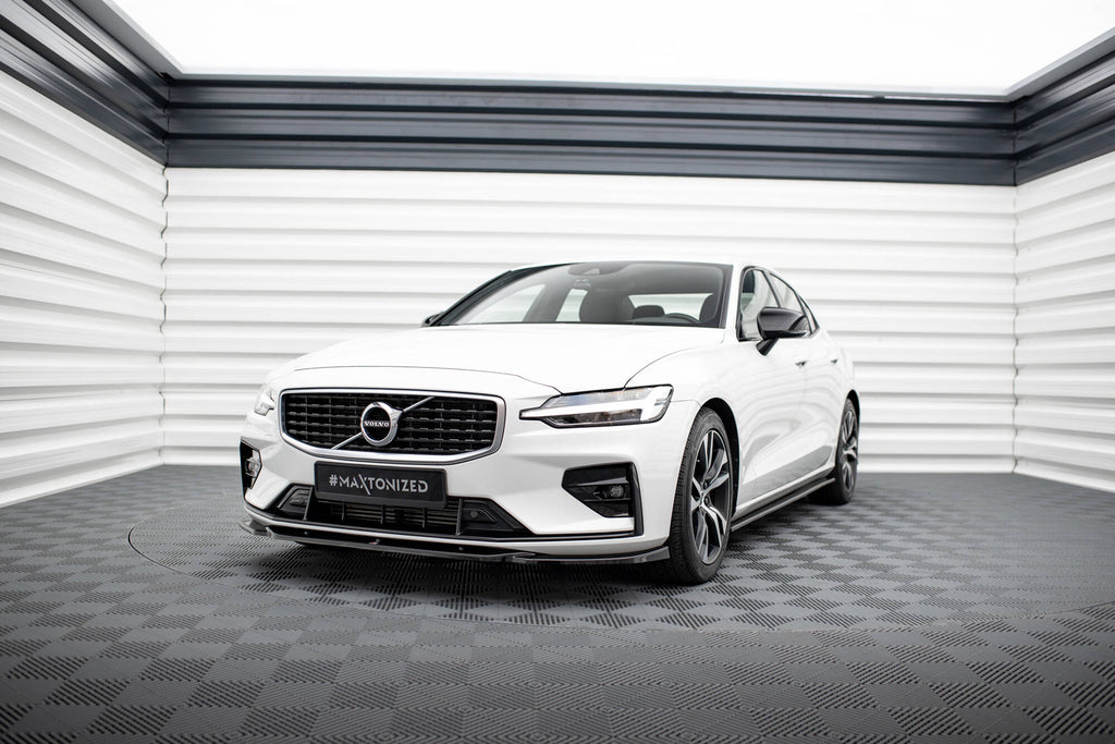 Maxton Design Street+ Spoilerlippe Front Ansatz V.2 passend für Volvo S60/V60 R-Design Mk3 schwarz Hochglanz