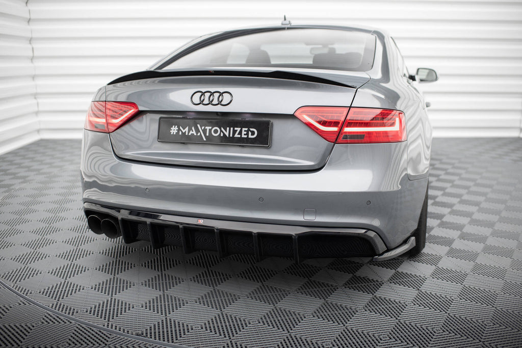 Maxton Design Diffusor Heck Ansatz passend für Audi S5 / A5 S-Line 8T Facelift (Doppelauspuff li.)