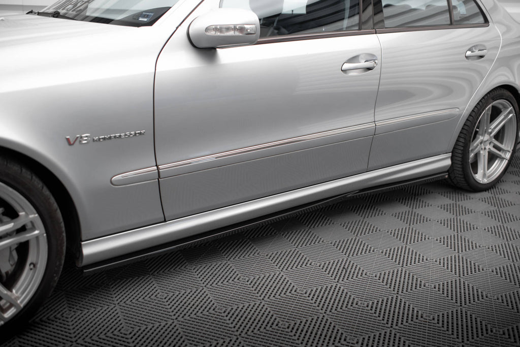 Maxton Design Street+ Seitenschweller Leisten passend für Mercedes-Benz E 55 AMG W211 schwarz Hochglanz