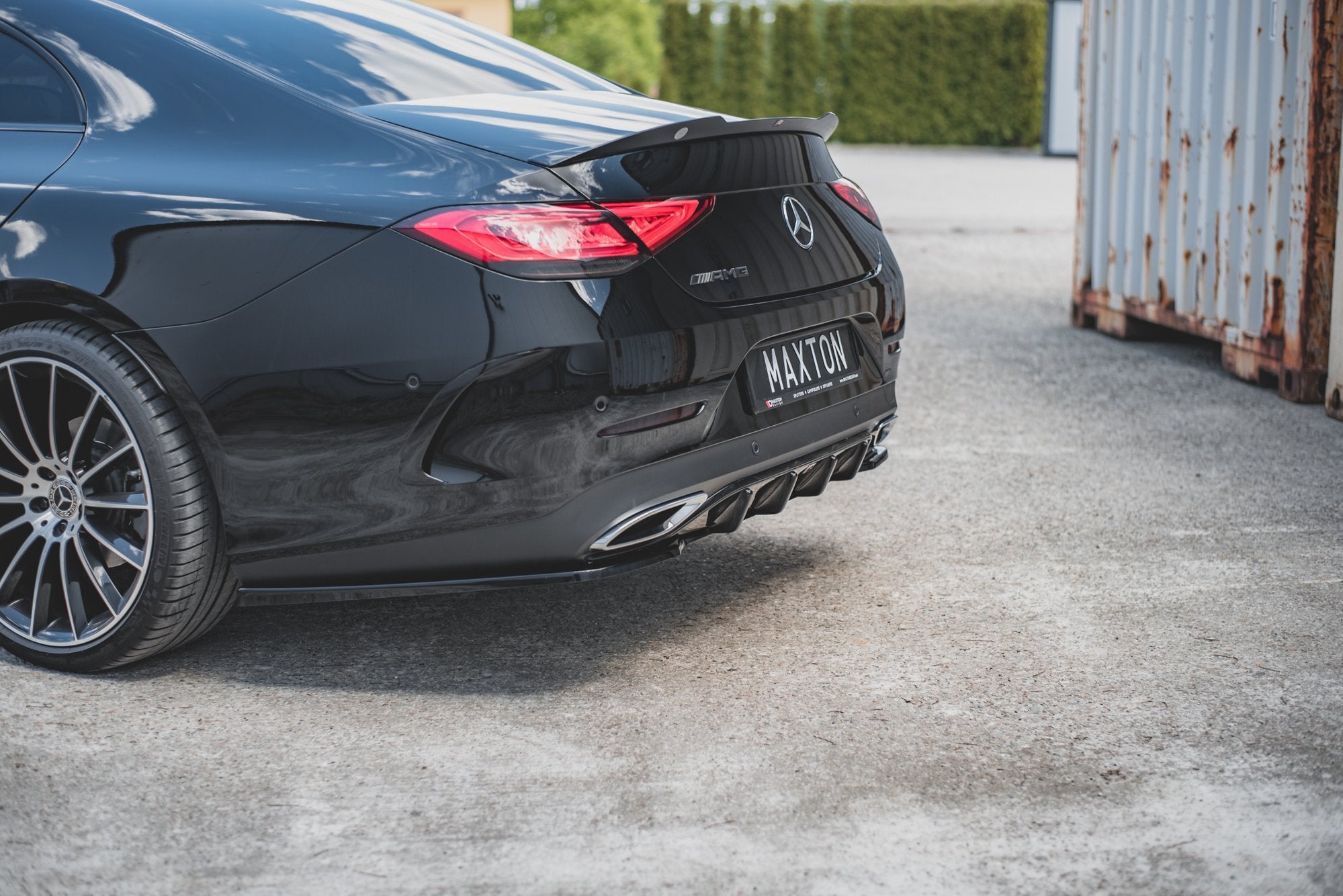 Maxton Design Diffusor Heck Ansatz passend für Mercedes-Benz CLS AMG-Line C257 schwarz Hochglanz