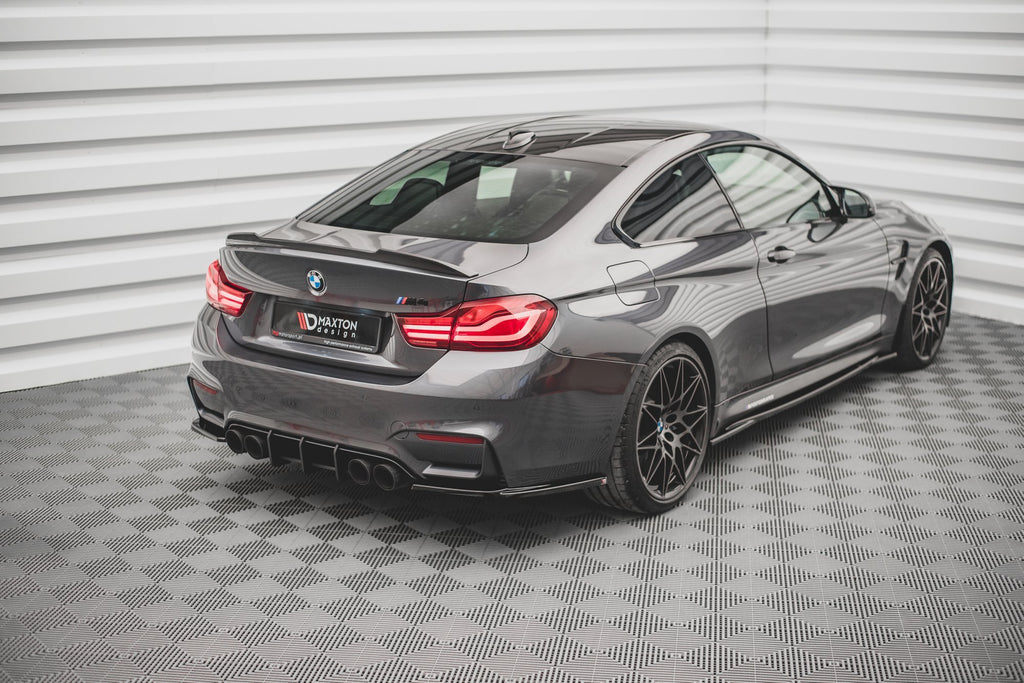 Maxton Design Heck Ansatz Flaps Diffusor V.2 passend für BMW M4 F82 schwarz Hochglanz