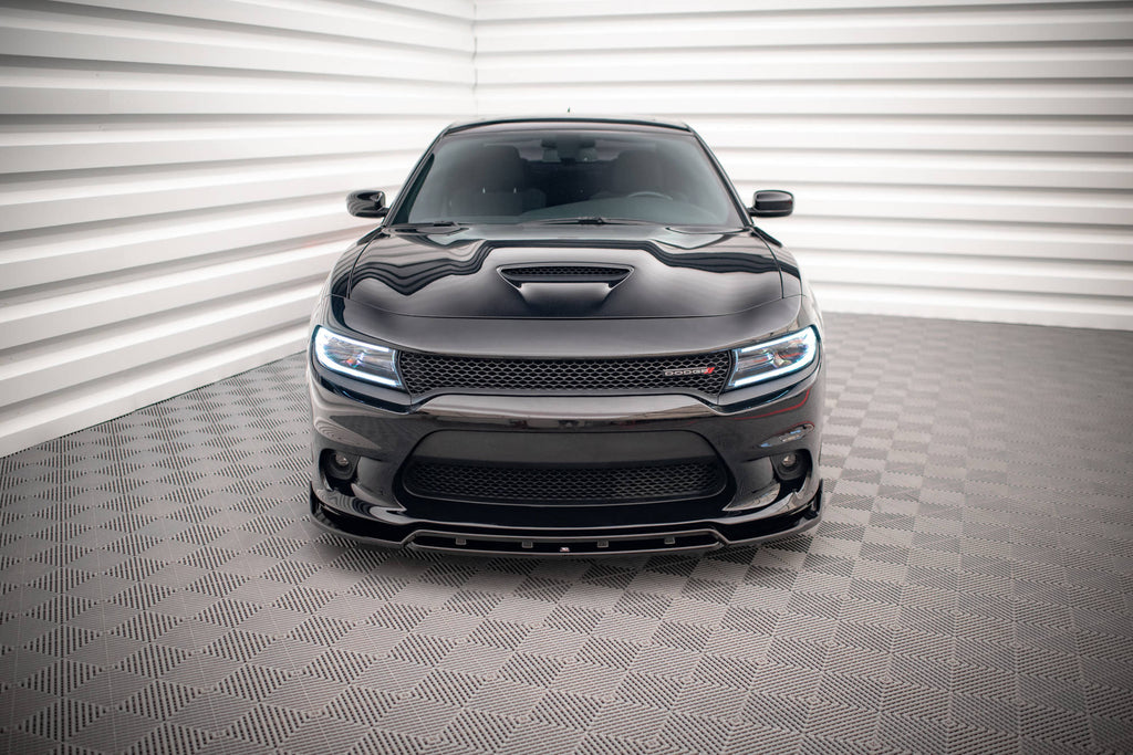 Maxton Design Street+ Spoilerlippe Front Ansatz V.1 passend für Dodge Charger SRT Mk7 Facelift schwarz Hochglanz