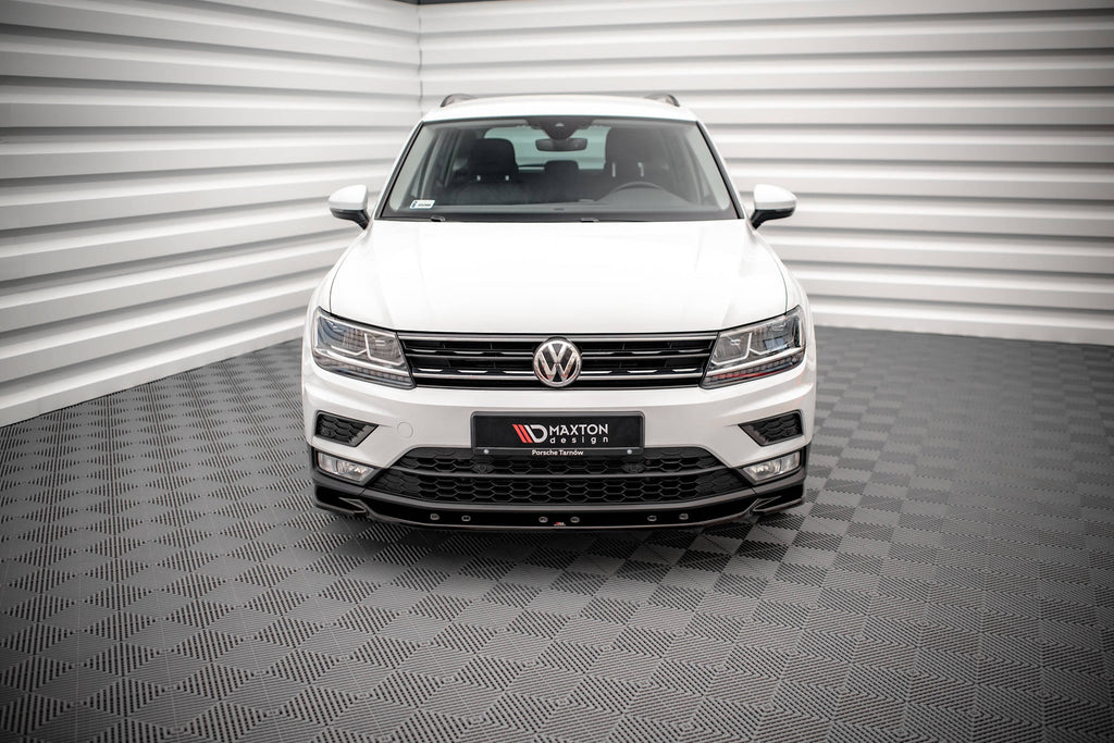 Maxton Design Street+ Spoilerlippe Front Ansatz passend für VW Tiguan Mk2 schwarz Hochglanz