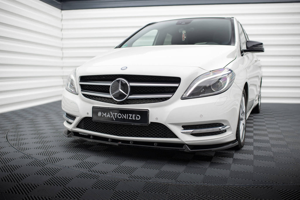 Maxton Design Street+ Spoilerlippe Front Ansatz passend für Mercedes-Benz B W246 schwarz Hochglanz
