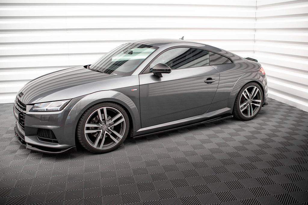 Maxton Design Street+ Seitenschweller Leisten passend für Audi TT S-Line 8S schwarz Hochglanz