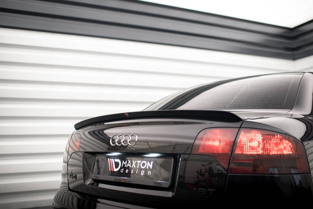 Maxton Design Spoiler CAP passend für Audi A4 Limousine S-Line B7 schwarz Hochglanz