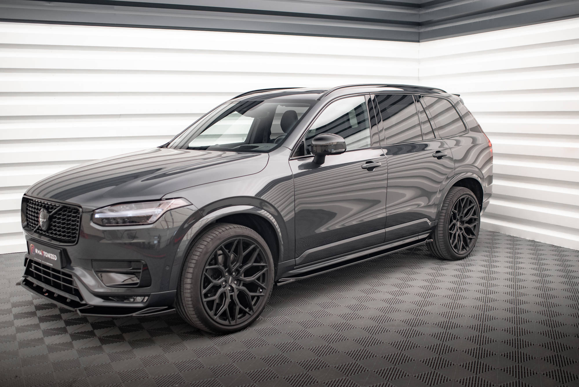 Maxton Design Street+ Seitenschweller Leisten passend für Volvo XC90 R-Design Mk2 / Mk2 Facelift schwarz Hochglanz
