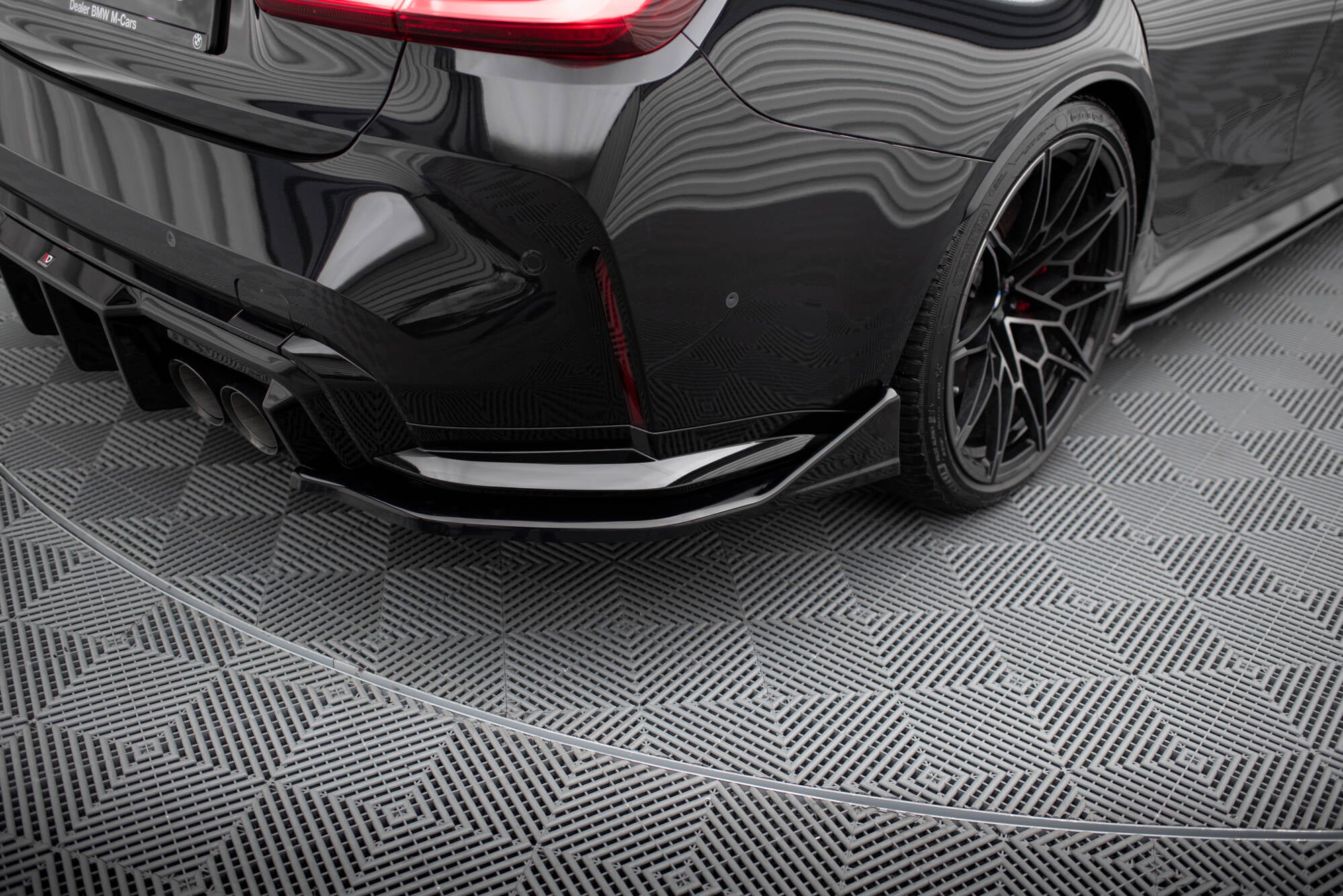 Maxton Design Heck Ansatz Flaps Diffusor V.6 passend für CSL Look (Für heckansatz v.1) BMW M3 Limousine / Touring G80 / G81 schwarz Hochglanz