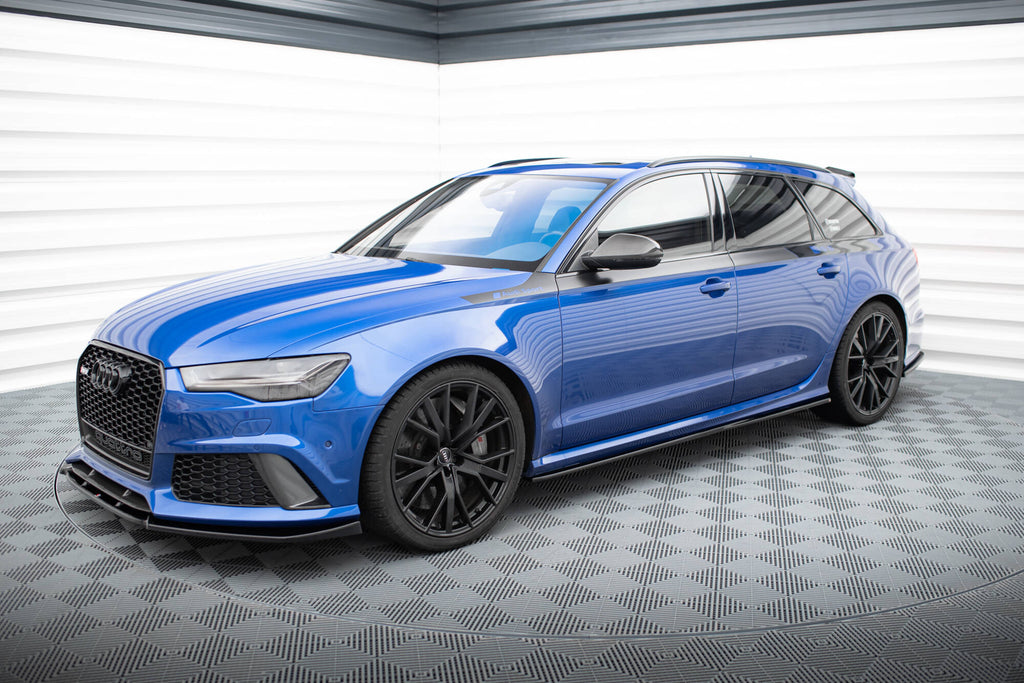 Maxton Design Street+ Seitenschweller Leisten V.2 passend für Audi RS6 C7 / C7 Facelift schwarz Hochglanz