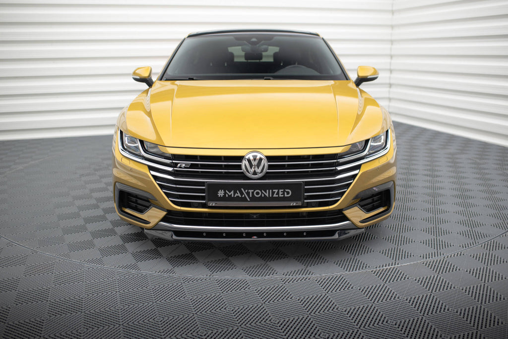 Maxton Design Street+ Spoilerlippe Front Ansatz V.2 passend für VW Arteon R-Line Limousine / Shooting Brake Mk1 schwarz Hochglanz
