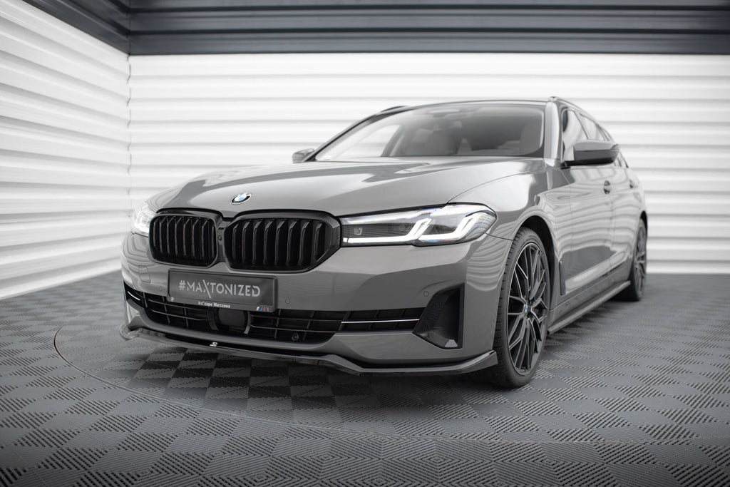 Maxton Design Street+ Spoilerlippe Front Ansatz V.2 passend für BMW 5er G30 / G31 Facelift schwarz Hochglanz