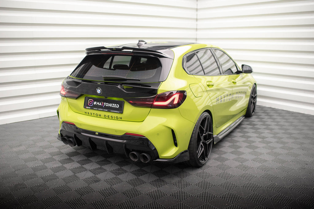 Maxton Design Heck Ansatz Flaps Diffusor V.6 passend für (Für heckansatz v.3) BMW 1er M-Paket / M135i / 128ti F40 schwarz Hochglanz