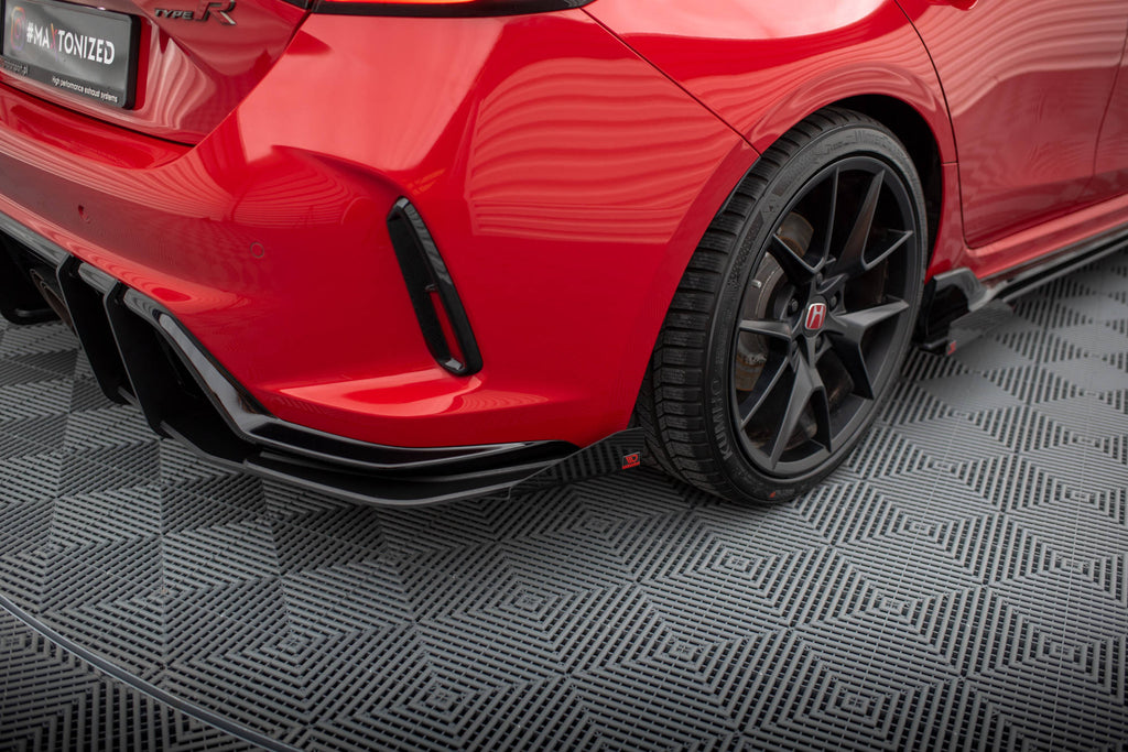 Maxton Design Street Pro Heck Ansatz Flaps Diffusor + Flaps passend für Honda Civic Type-R Mk 11 schwarz Hochglanz