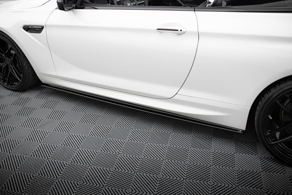 Maxton Design Street+ Seitenschweller Leisten passend für BMW M6 / 6 M-Paket Coupe / Cabriolet F06 / F13 / F12 schwarz Hochglanz