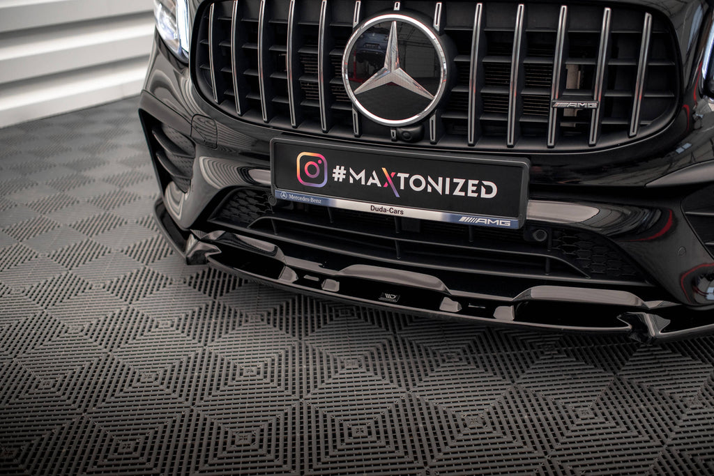 Maxton Design Street+ Spoilerlippe Front Ansatz V.1 passend für Mercedes-AMG GLB 35 / AMG-Line X247 schwarz Hochglanz