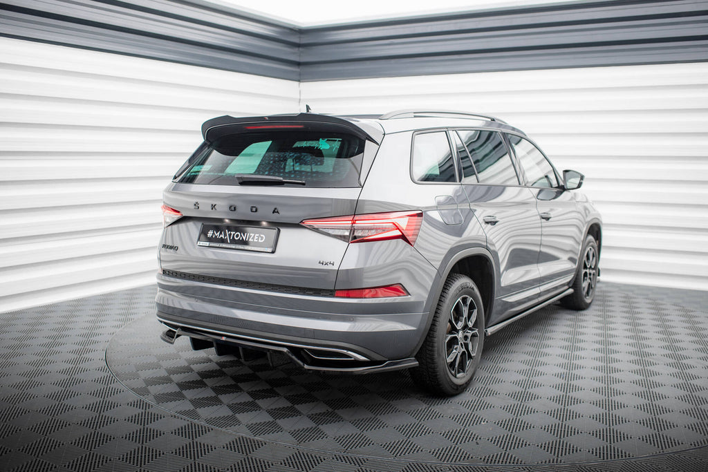 Maxton Design Street+ Mittlerer Diffusor RACE passend für Skoda Kodiaq Sportline Mk1 / Mk1 Facelift schwarz Hochglanz