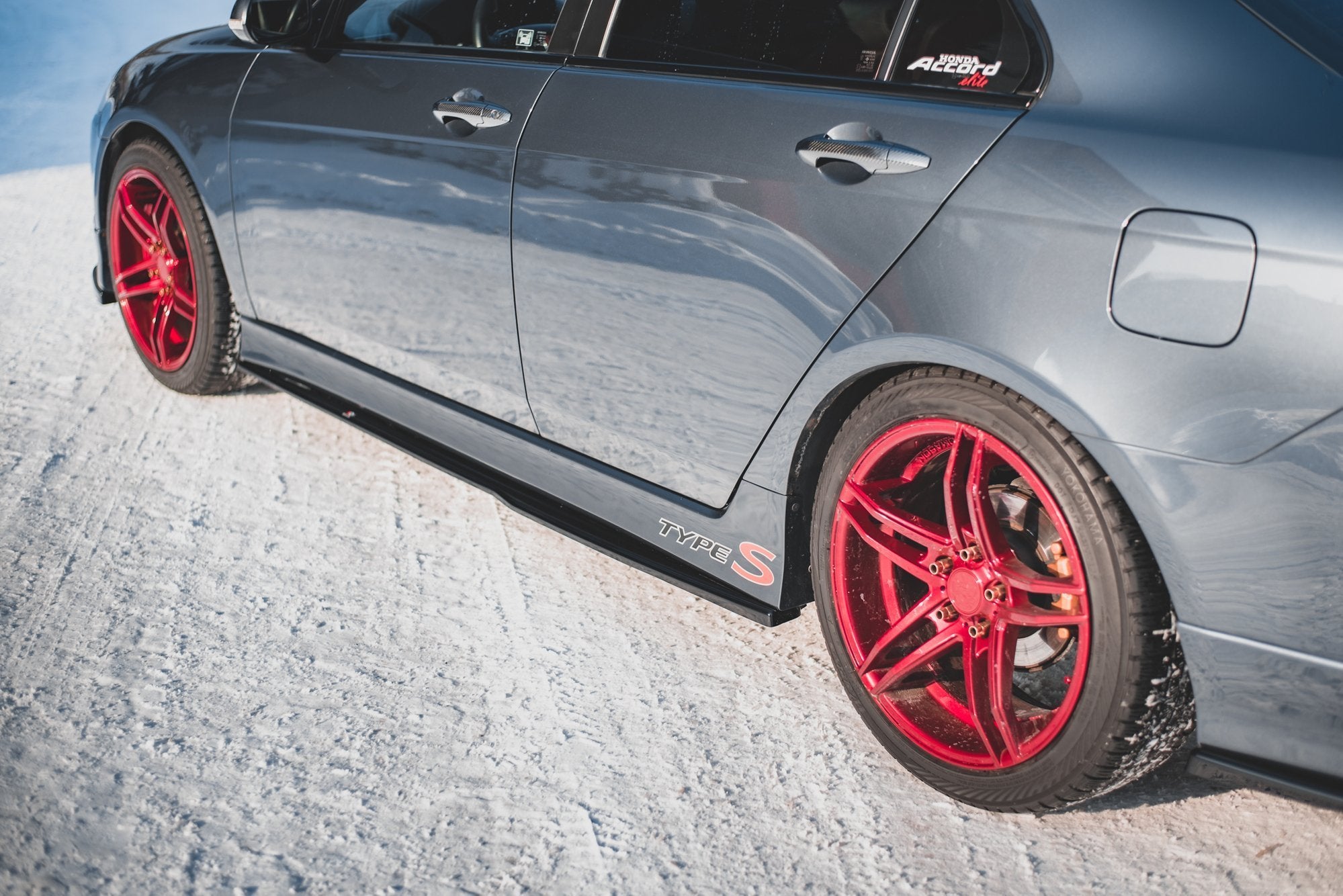 Maxton Design Street+ Seitenschweller Leisten V.2 passend für Honda Accord Mk7 Type-S schwarz Hochglanz