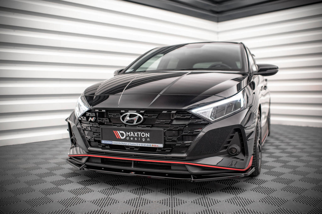 Maxton Design Street+ Spoilerlippe Front Ansatz V.2 passend für Hyundai I20 N Mk3 schwarz Hochglanz
