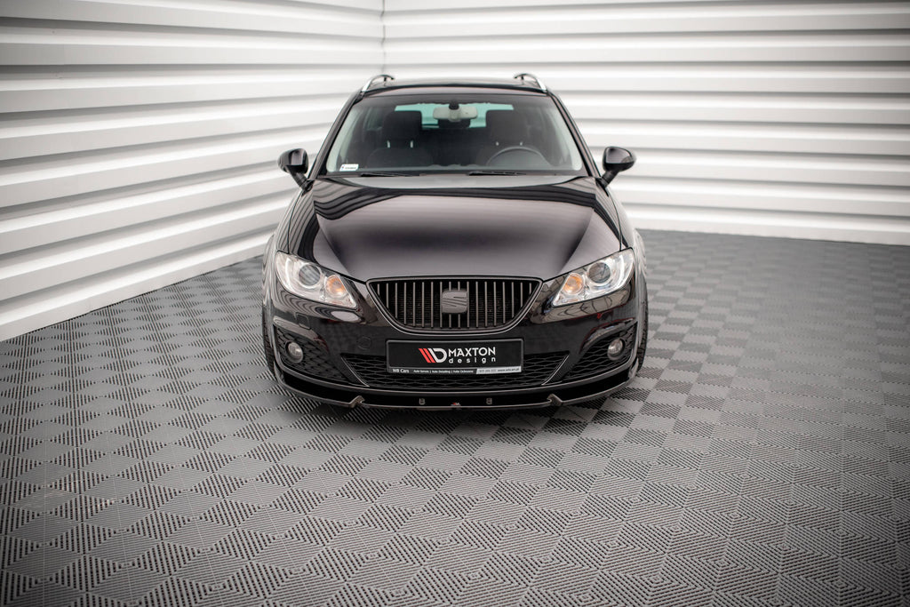 Maxton Design Street+ Spoilerlippe Front Ansatz V.1 passend für Seat Exeo schwarz Hochglanz