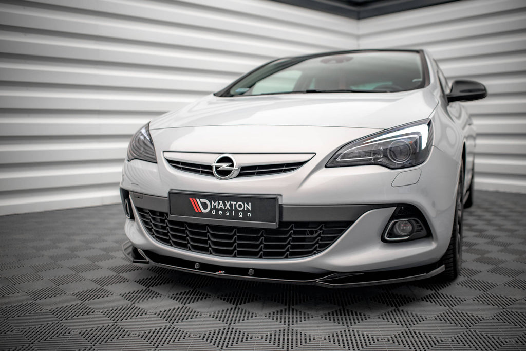 Maxton Design Street+ Spoilerlippe Front Ansatz V.1 passend für Opel Astra GTC OPC-Line J schwarz Hochglanz