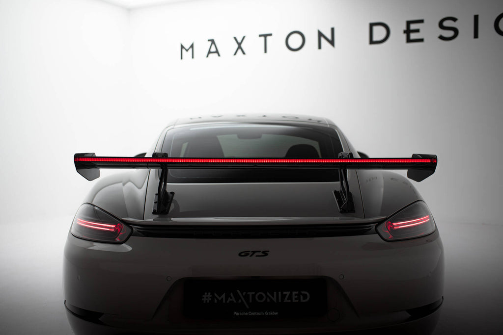 Maxton Design Carbon Spoiler With Upper Swan Mounting V.2 + LED Porsche 718 Cayman 982c für Porsche Cayman 982c