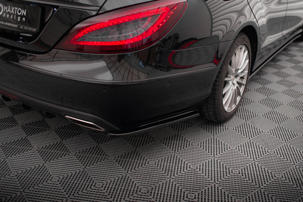 Maxton Design Heck Ansatz Flaps Diffusor passend für Mercedes-Benz CLS C218 schwarz Hochglanz