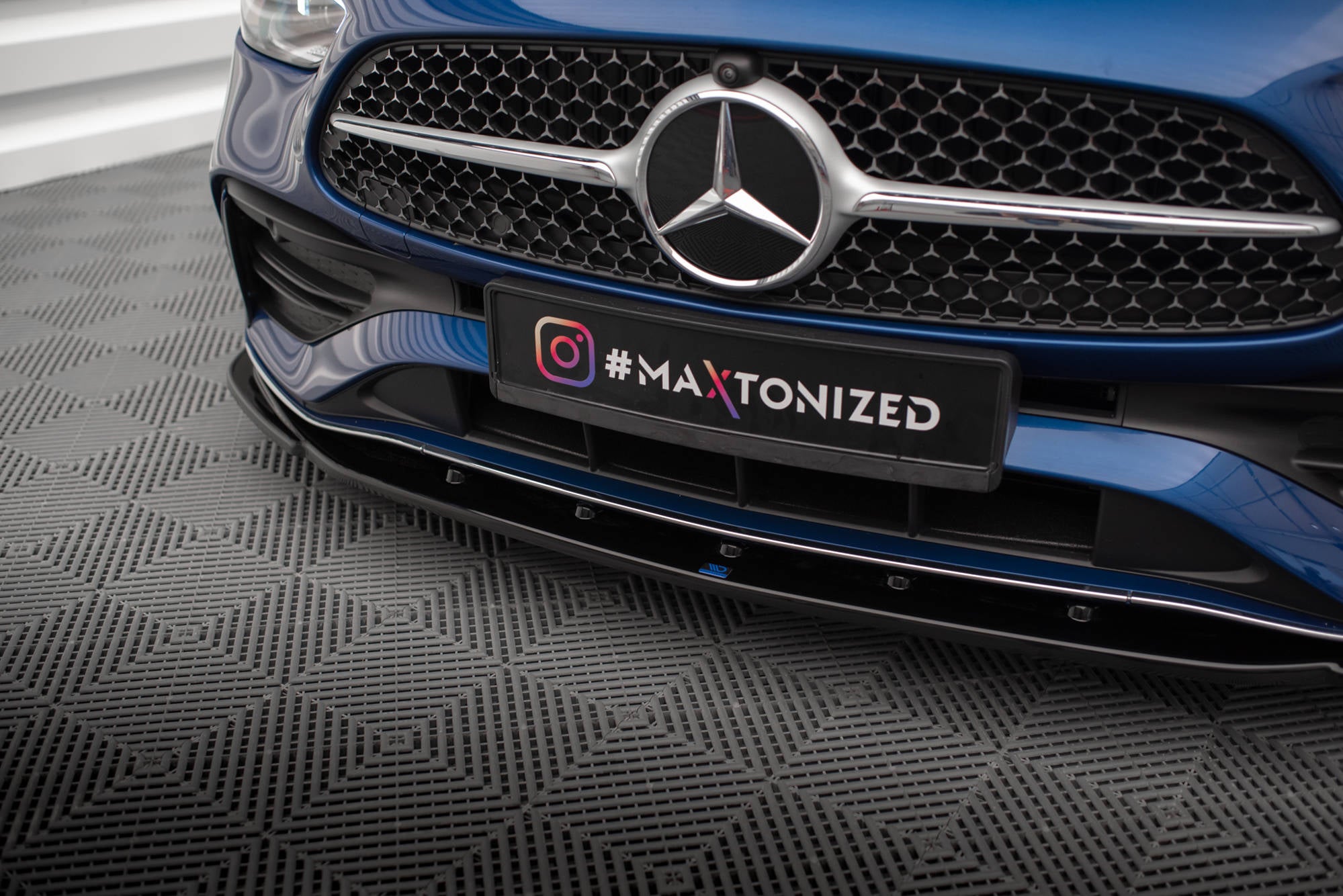 Maxton Design Street+ Spoilerlippe Front Ansatz V.2 passend für Mercedes-Benz C AMG-Line / 43 AMG W206 schwarz Hochglanz