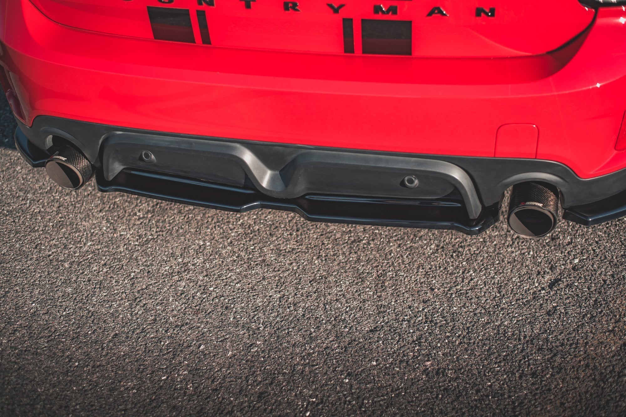 Maxton Design Heckansatz Mini Countryman Mk2 F60 JCW schwarz Hochglanz für Mini Countryman F60