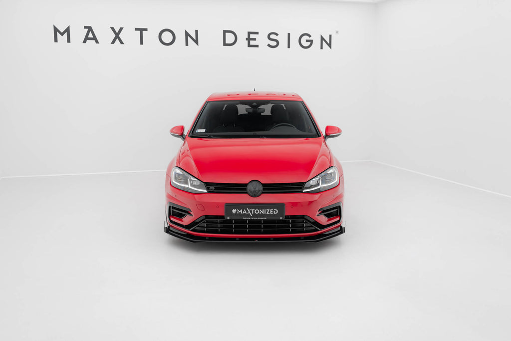 Maxton Design Street Pro Street+ Spoilerlippe Front Ansatz passend für + Flaps passend für VW Golf R / R-Line Mk7 Facelift schwarz Hochglanz