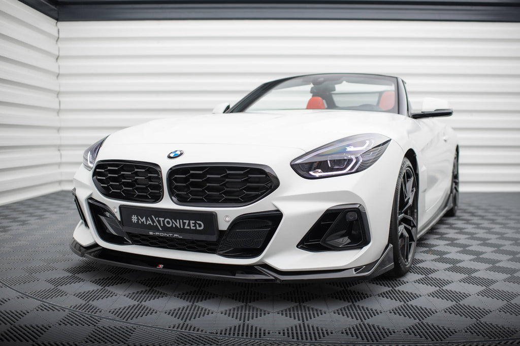 Maxton Design Street+ Spoilerlippe Front Ansatz V.3 passend für BMW Z4 M40i / M-Paket G29 Facelift schwarz Hochglanz