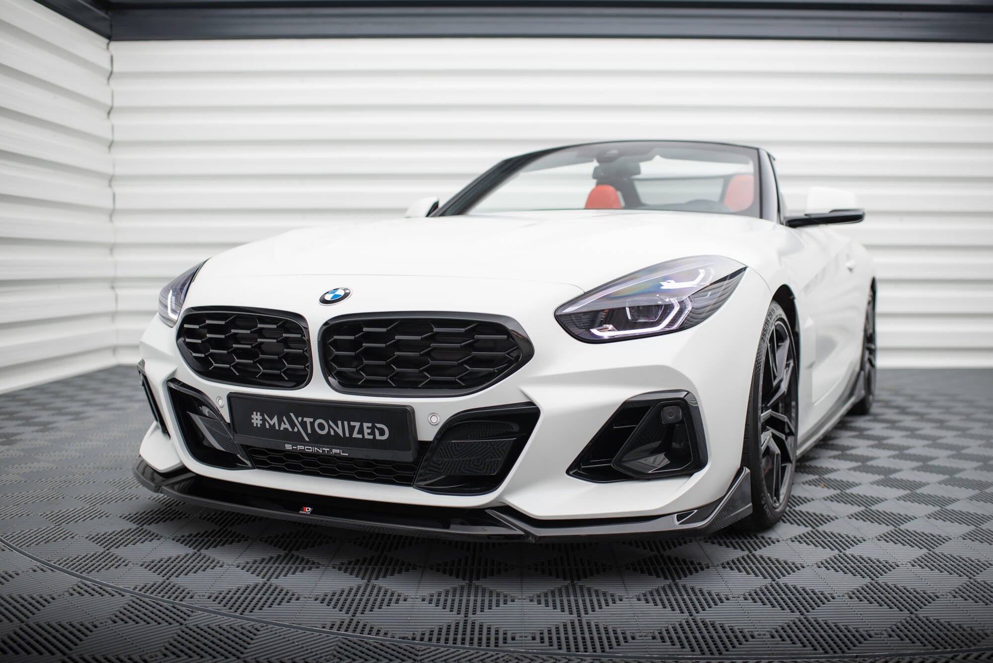 Maxton Design Street+ Spoilerlippe Front Ansatz V.3 passend für BMW Z4 M40i / M-Paket G29 Facelift schwarz Hochglanz