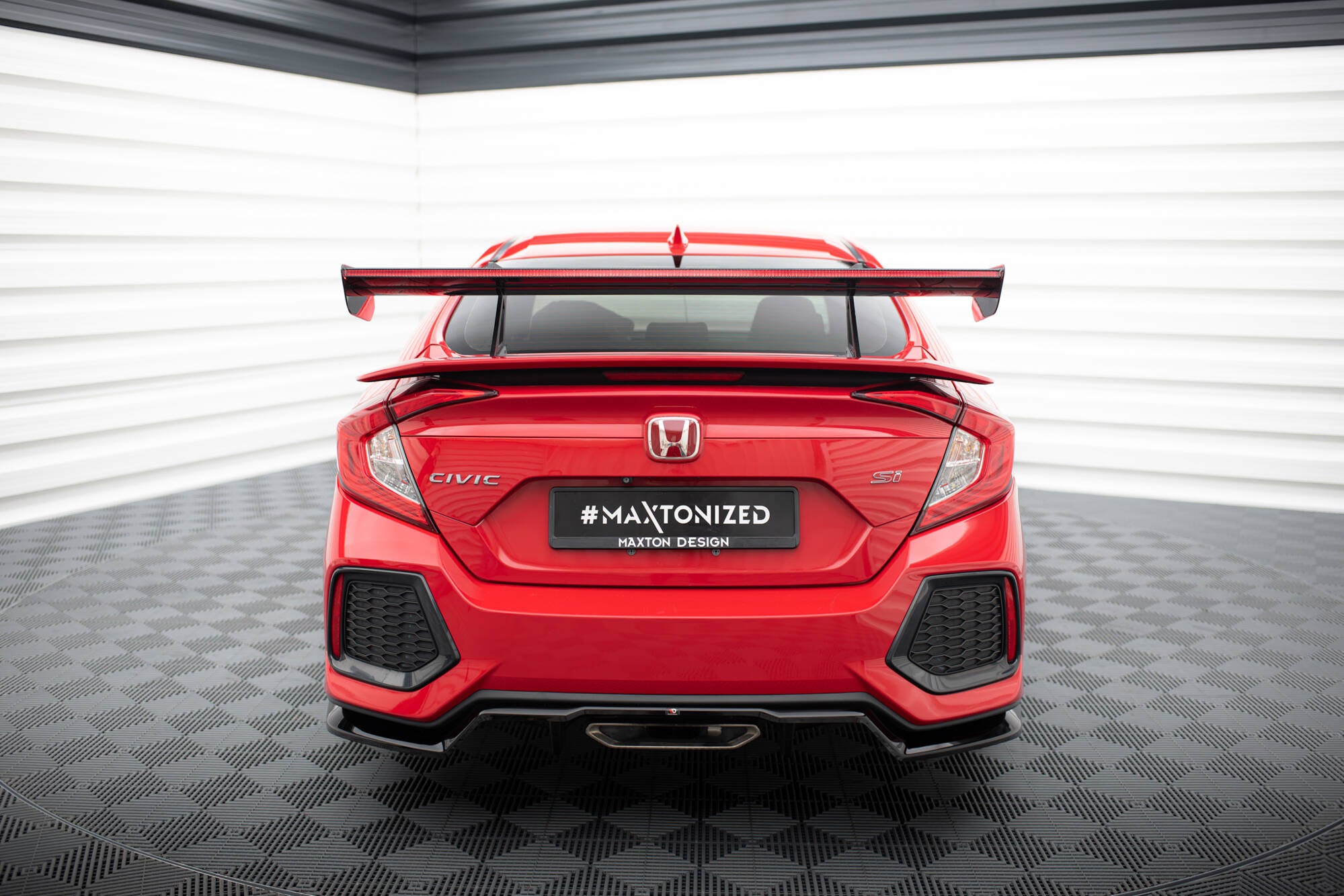 Maxton Design Carbon Spoiler With Upper Swan Mounting + LED Honda Civic SI Mk10 für Honda Civic Mk10