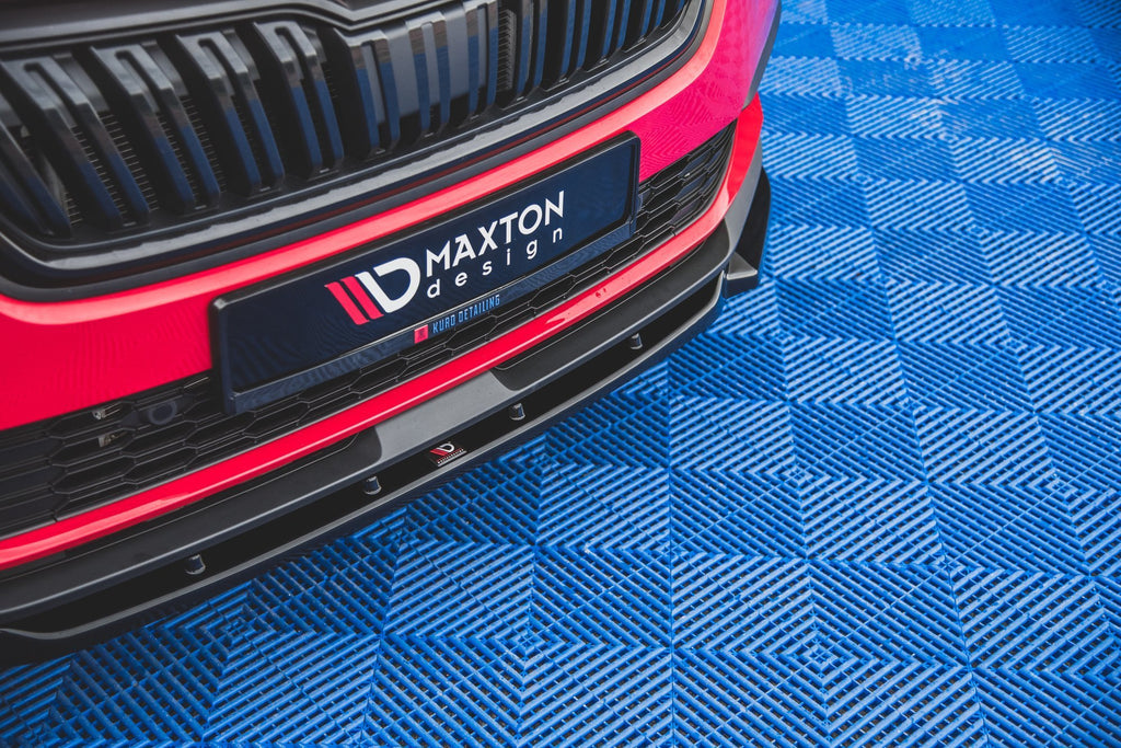 Maxton Design Street+ Spoilerlippe Front Ansatz V.1 passend für Skoda Kamiq Mk1 schwarz Hochglanz