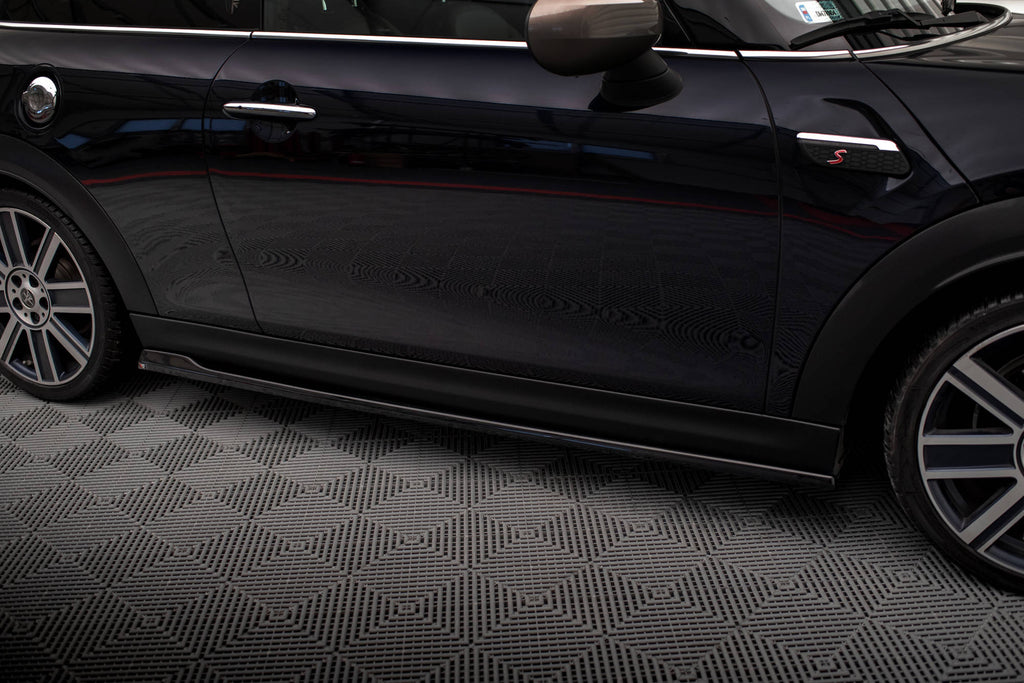 Maxton Design Street+ Seitenschweller Leisten passend für Mini Cooper S F56 Facelift schwarz Hochglanz