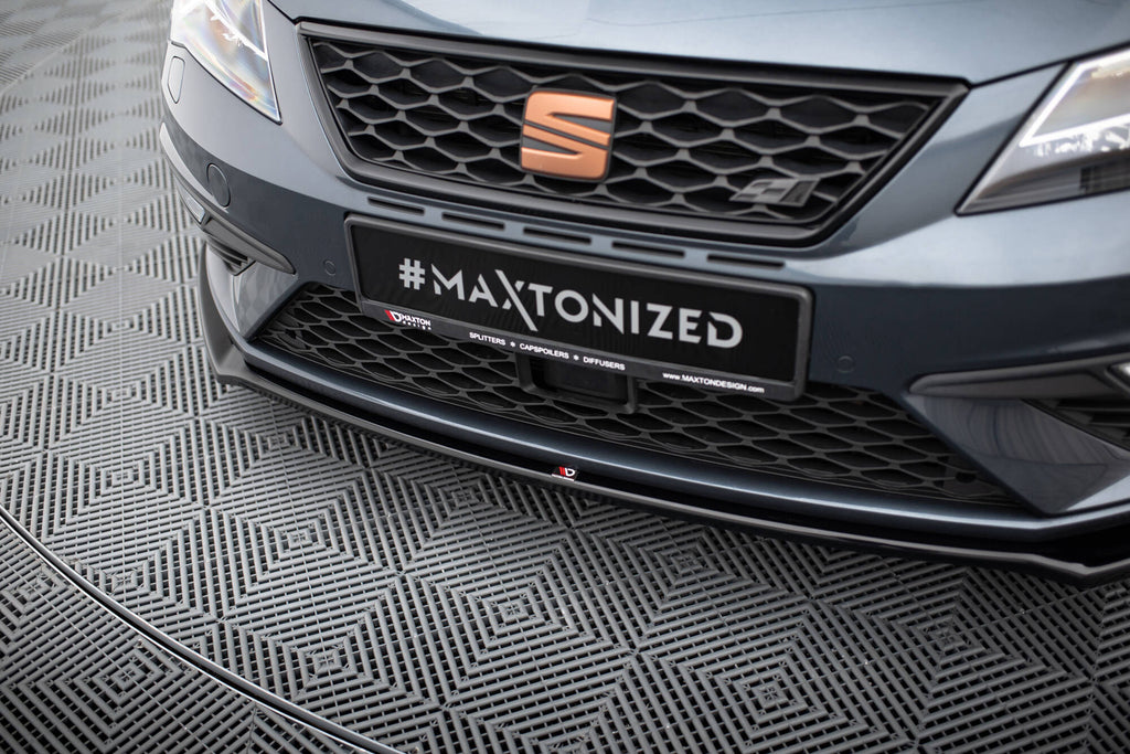 Maxton Design Street+ Spoilerlippe Front Ansatz V.7 passend für Seat Leon Cupra / FR Mk3 FL schwarz Hochglanz