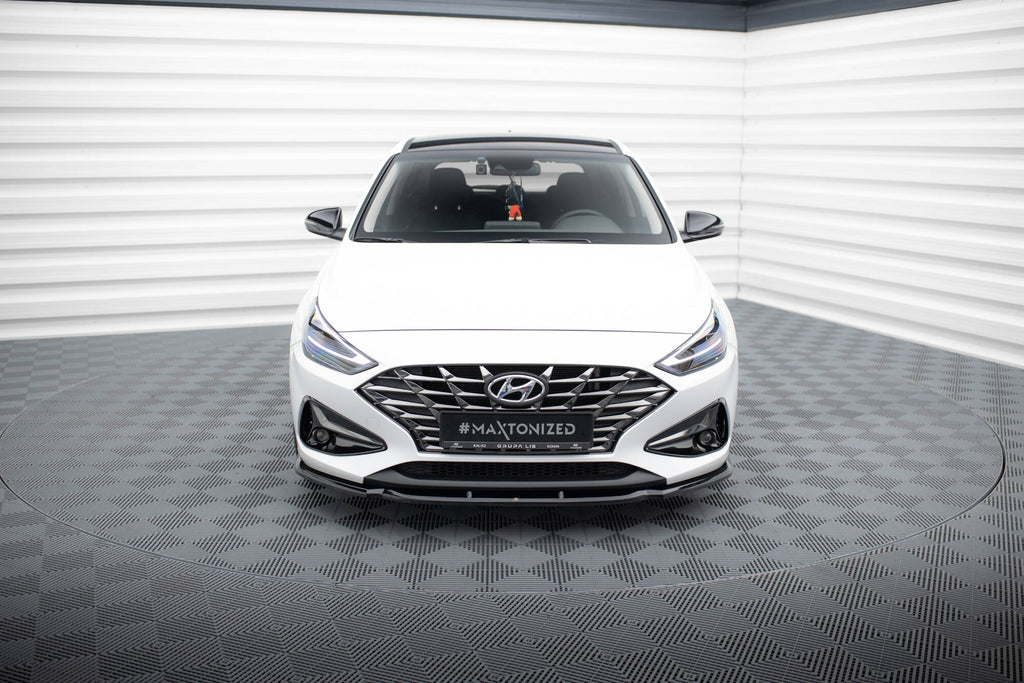 Maxton Design Street+ Spoilerlippe Front Ansatz V.1 passend für Hyundai I30 Mk3 Facelift schwarz Hochglanz