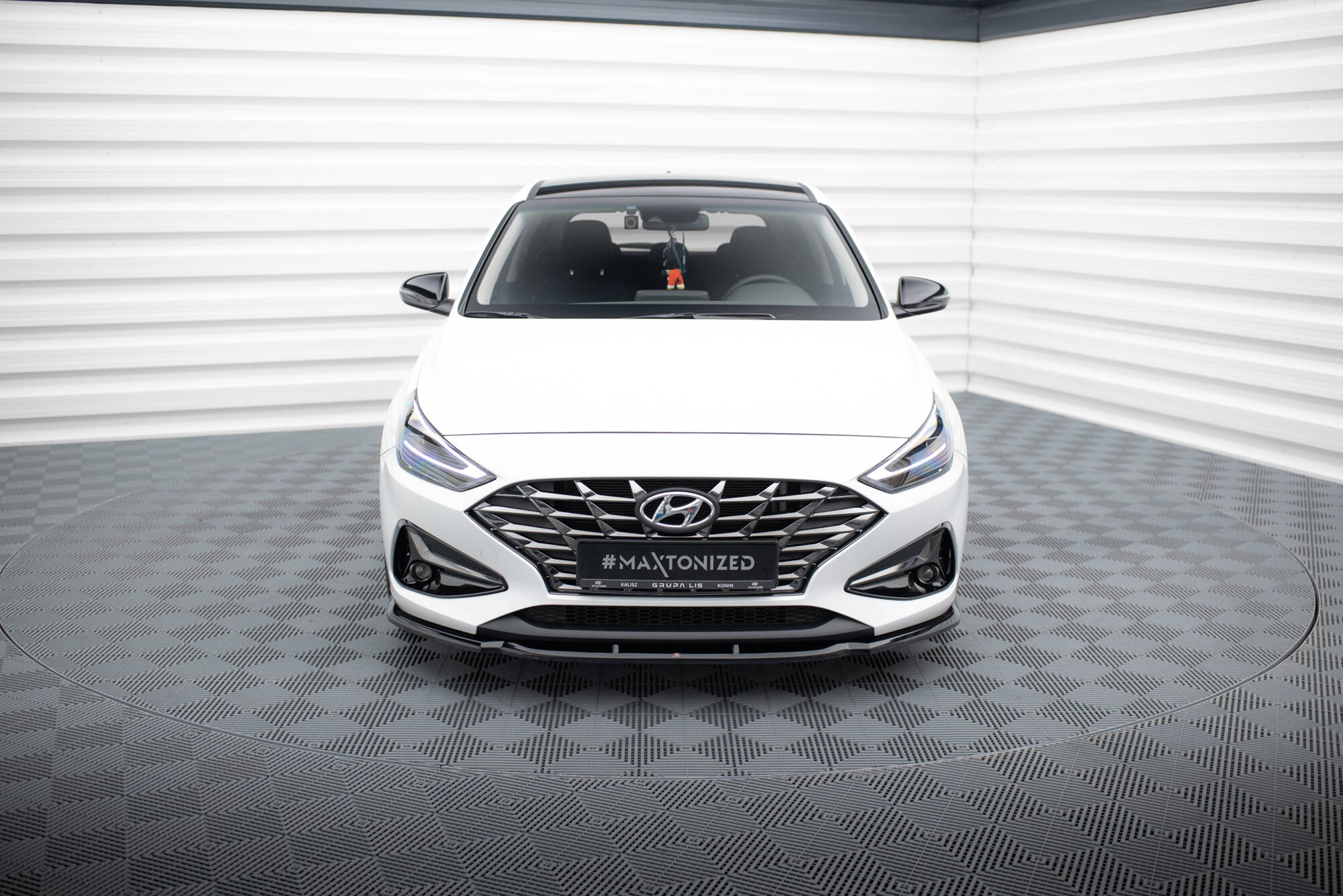 Maxton Design Street+ Spoilerlippe Front Ansatz V.1 passend für Hyundai I30 Mk3 Facelift schwarz Hochglanz