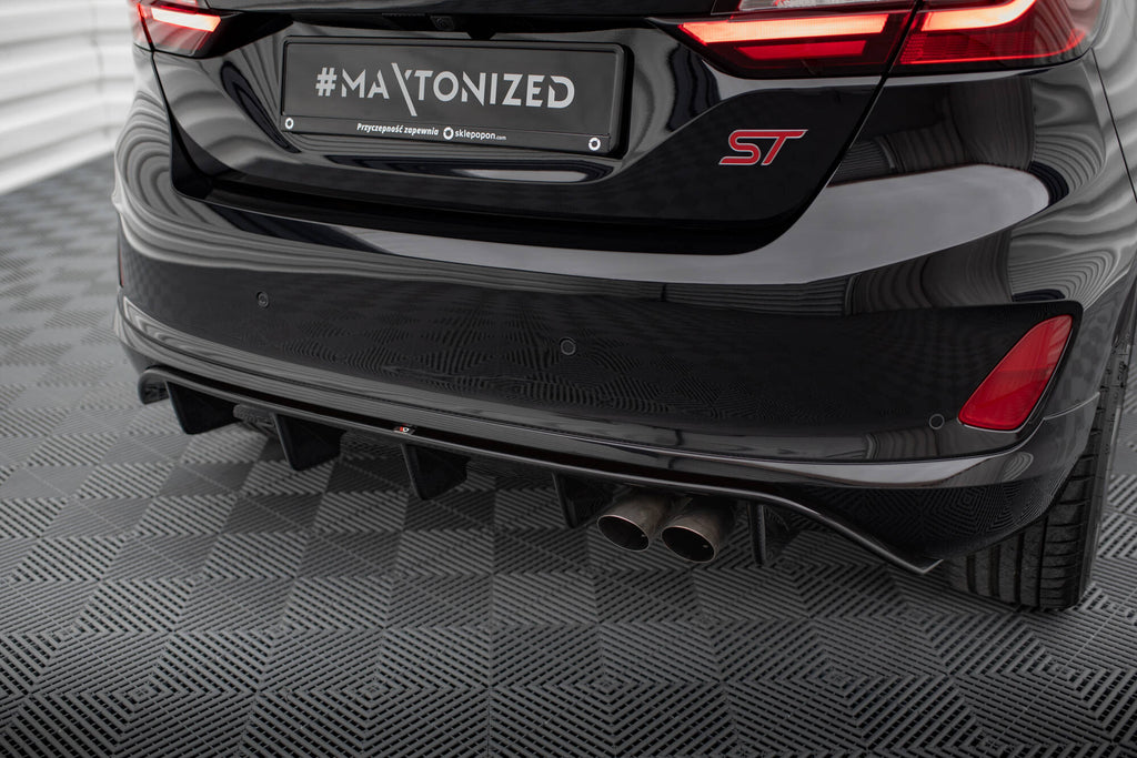 Maxton Design Diffusor Heck Ansatz passend für Ford Fiesta ST Mk8 schwarz Hochglanz