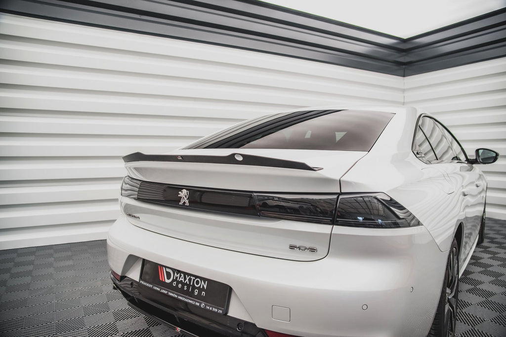 Maxton Design Spoiler CAP passend für Peugeot 508 Limousine Mk2 schwarz Hochglanz