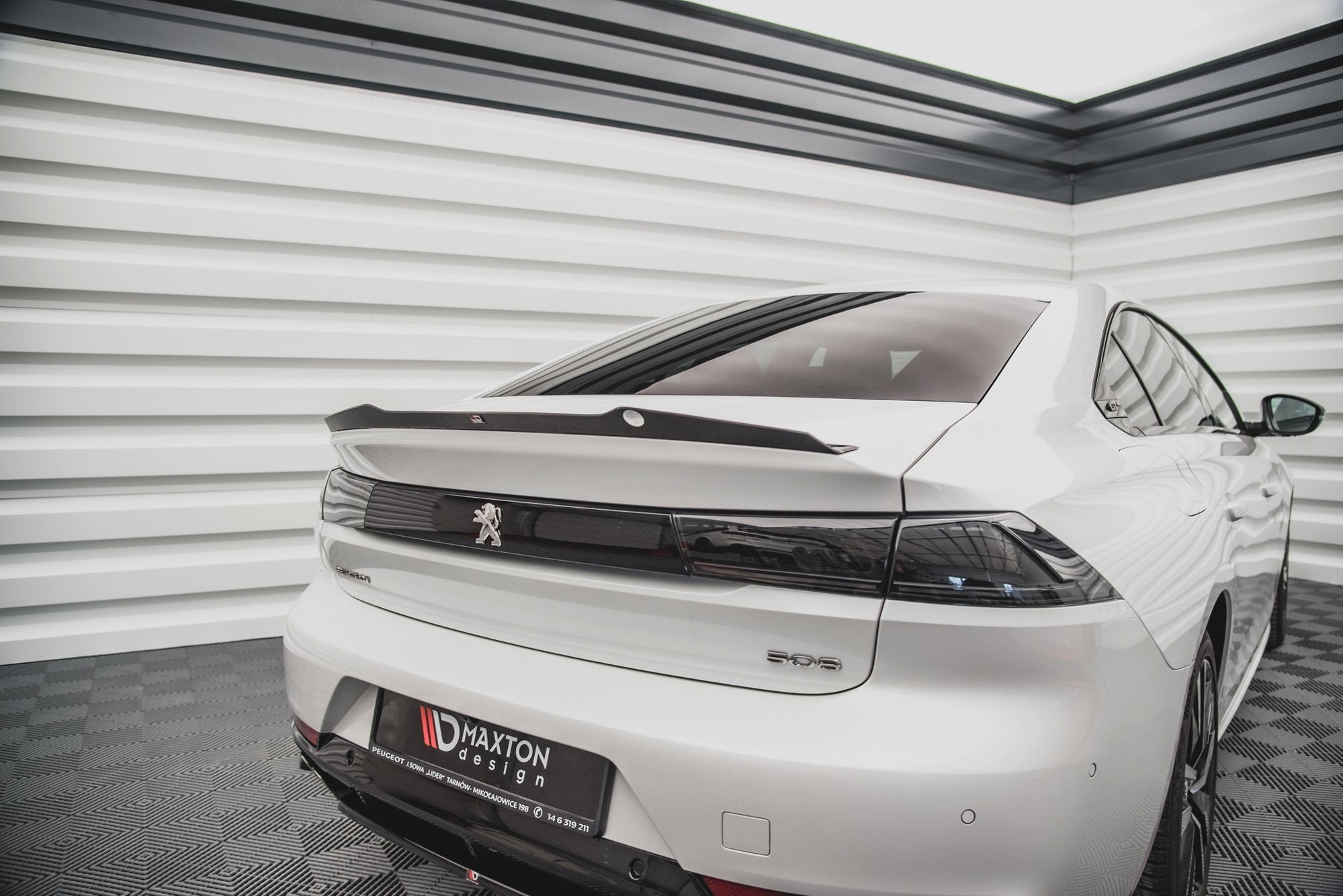 Maxton Design Spoiler CAP passend für Peugeot 508 Limousine Mk2 schwarz Hochglanz