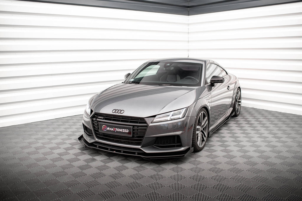 Maxton Design Front Stoßstange Flaps passend für Audi TT S / S-Line 8S schwarz Hochglanz